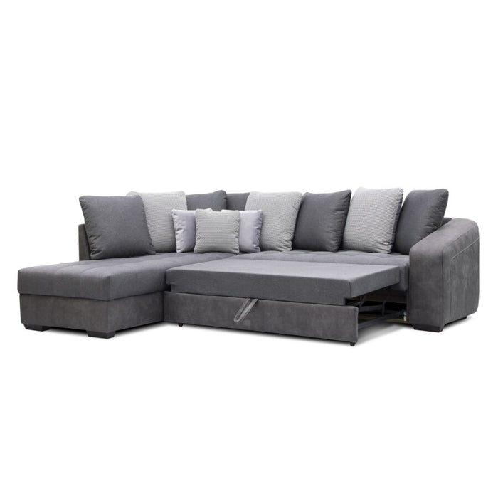 CANAPÉ D'ANGLE SAHARA AVEC FONCTION LIT GRIS FONCÉ