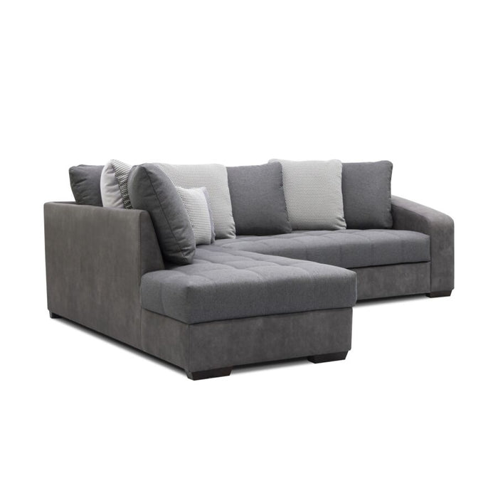 CANAPÉ D'ANGLE SAHARA AVEC FONCTION LIT GRIS FONCÉ