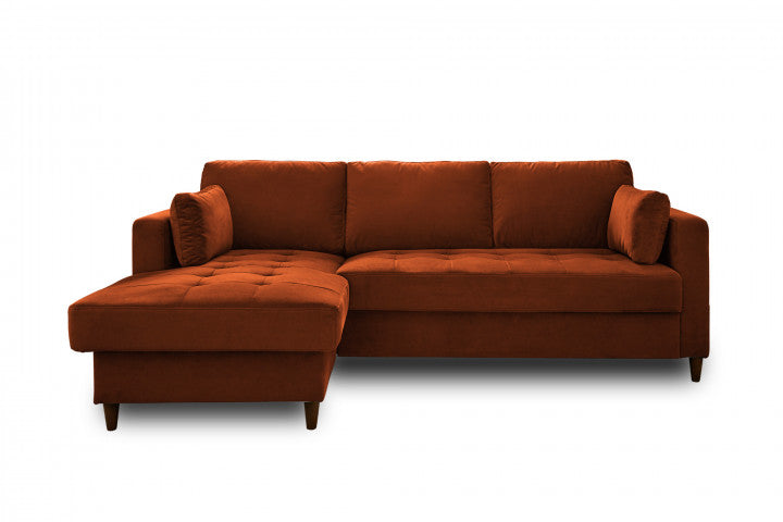 ANNA - canapé d'angle convertible - avec coffre - 4 places - style contemporain - gauche