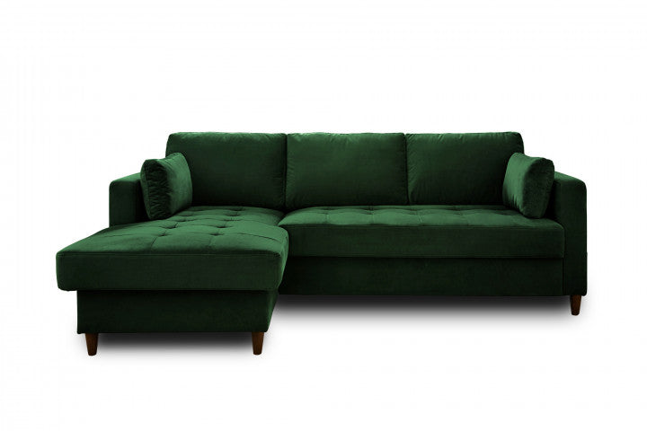 ANNA - canapé d'angle convertible - avec coffre - 4 places - style contemporain - gauche
