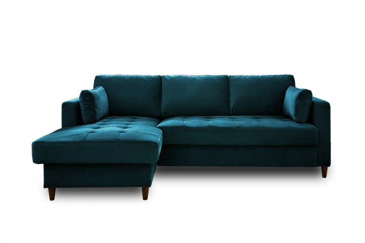 ANNA - canapé d'angle convertible - avec coffre - 4 places - style contemporain - gauche