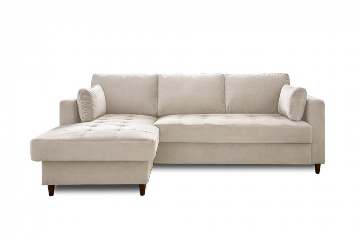 ANNA - canapé d'angle convertible - avec coffre - 4 places - style contemporain - gauche