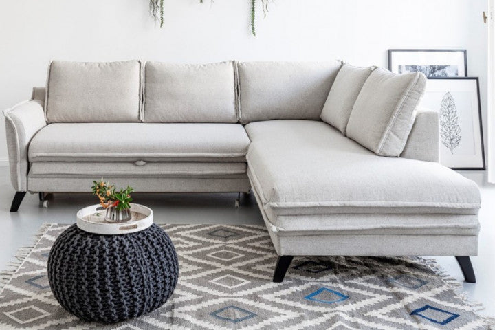 BOHO - canapé d'angle l convertible - 5 places - droit